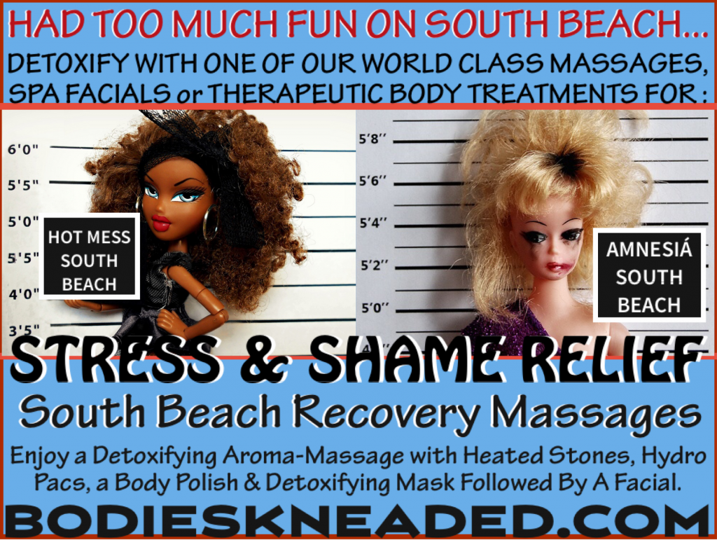 SoBe Stress & Shame Relief Recovery Massage treatment
Spa package for 2 people. Two people at the same time - In 2 seperate treatment rooms. The time is equally divided between massage and spa. Hot stone massage, dead sea salt exfoliation, dead sea mud wrap, aromatherapy and herbal infused hydro pacs. Heated stone aroma-massage.