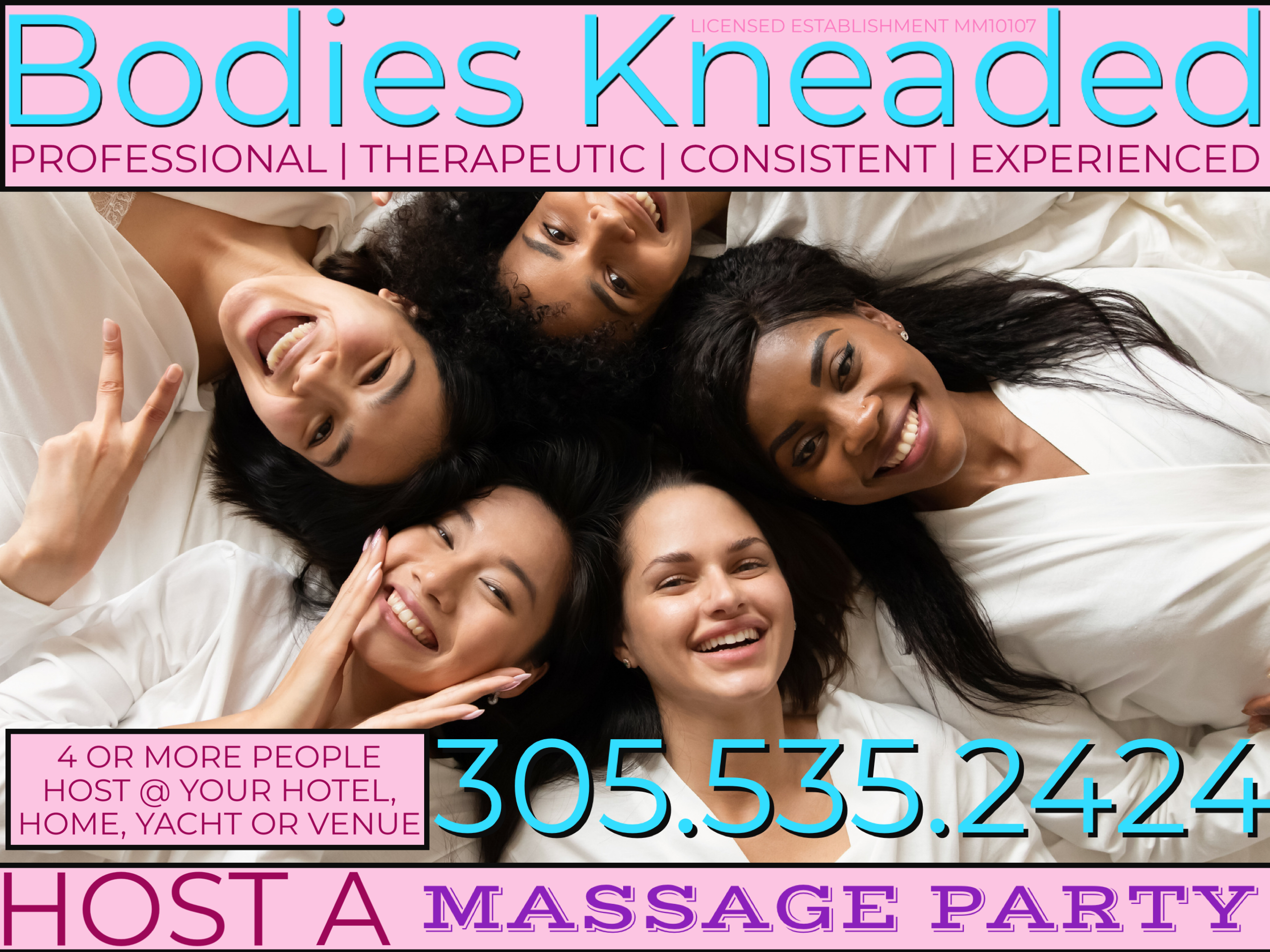 Massage Parties @ Bodies Kneaded Massage Spa South Beach Miami Since 1996 www.BodiesKneaded.com 305.535.2424