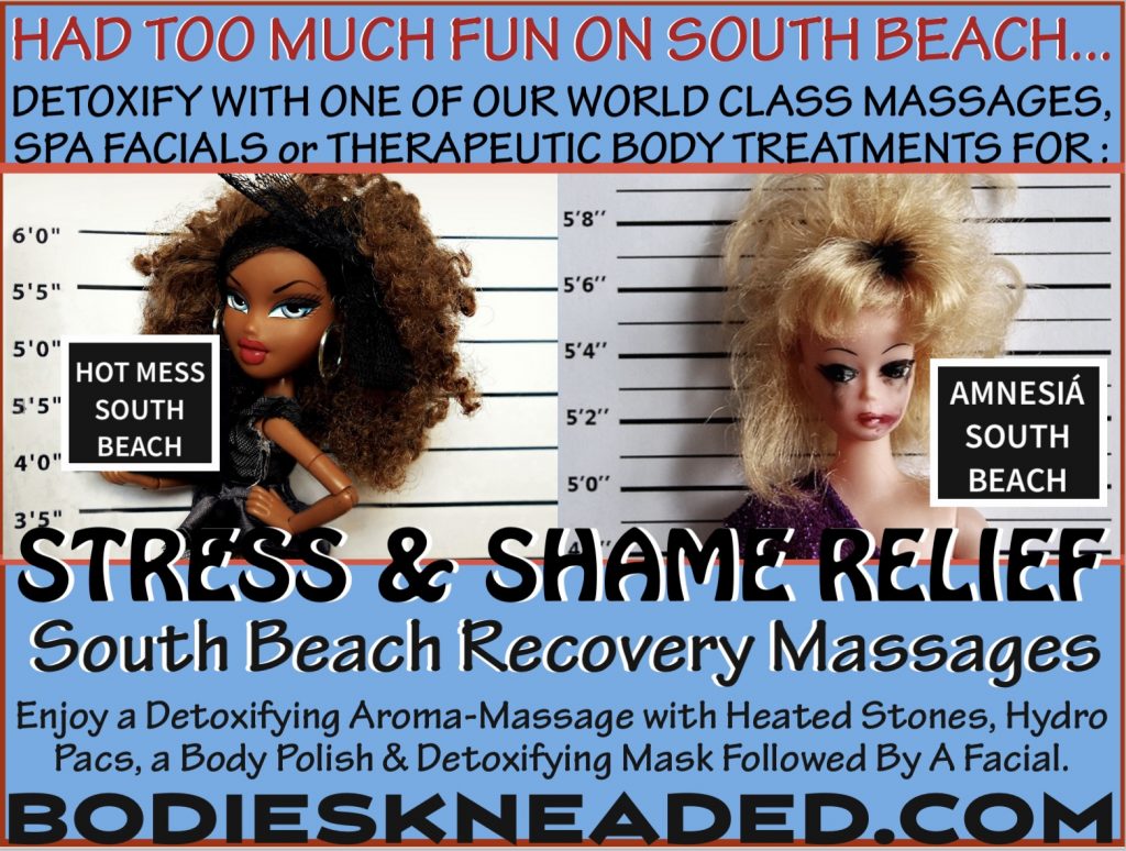 Recovery Massages @ Bodies Kneaded Massage Spa  South Beach Miami Since 1996  www.BodiesKneaded.com  305.535.2424 