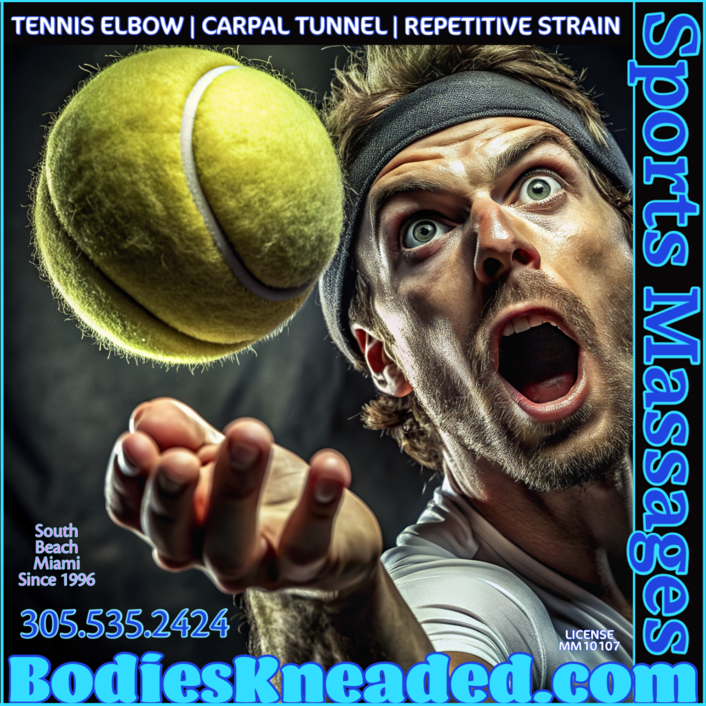 Picture of tennis player. Sports ,massage at Bodies Kneaded Massage Spa South Beach Miami Since 1996 www.BodiesKneaded.com 305.535.2424